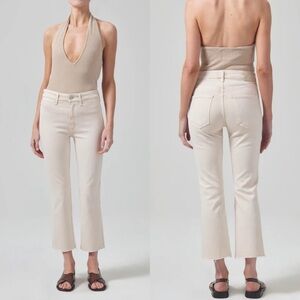 NWT Citizens of Humanity Isola Cropped Boot Jeans Almondette Cream